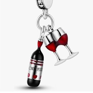 Wine lovers charm sterling silver jewelry great for Pandora bra…